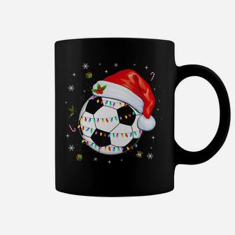 Christmas Soccer Ball Santa Hat Funny Sport Xmas Boys Men Coffee Mug | Crazezy UK