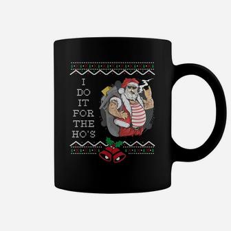 Christmas Tattoo Santa Claus I Do It For The Hos Funny Ugly Coffee Mug | Crazezy