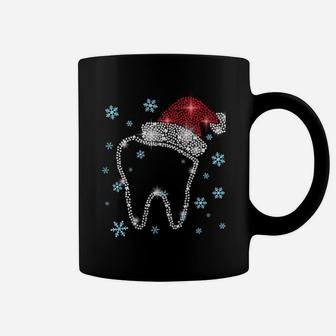 Christmas Tooth Santa Hat Funny Dentist Dental Assistant Sweatshirt Coffee Mug | Crazezy DE
