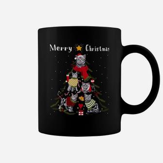 Christmas Tree American Shorthair Lover Xmas Cat Owner Sweatshirt Coffee Mug | Crazezy DE