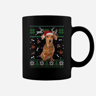 Christmas Tree Dachshund Pajama Lights Dog Dad Mom Sweatshirt Coffee Mug | Crazezy DE