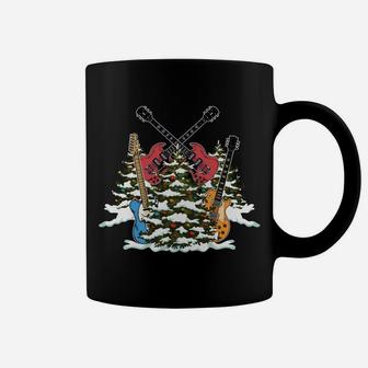 Christmas Tree Snow Guitar Musician Party Cool X-Mas Gifts Coffee Mug | Crazezy