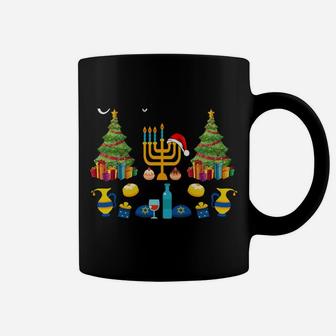 Christmas Ugly Hanukkah Sweater Menorah Merry Chrismukkah Sweatshirt Coffee Mug | Crazezy