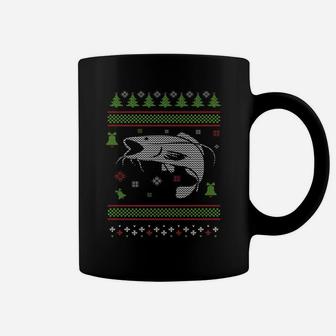 Christmas Ugly Sweater Fish Trout Bass Design Coffee Mug | Crazezy CA