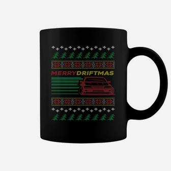 Christmas Ugly Sweater Merry Driftmas Car Design Coffee Mug | Crazezy CA