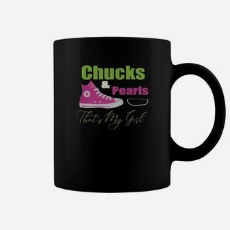Chucks And Pearls Thats My Girl Coffee Mug - Monsterry