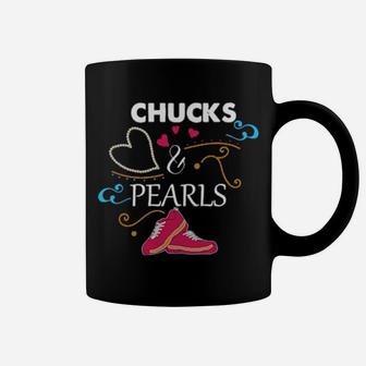 Chucks And Pearls Valentine Mum And Daughter Coffee Mug - Monsterry