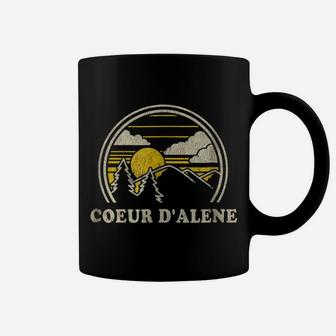 Coeur D'alene Idaho Id T Shirt Vintage Hiking Mountains Tee Coffee Mug | Crazezy DE