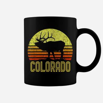 Colorado Elk Hunter Dad Vintage Retro Sun Bow Hunting Gift Coffee Mug | Crazezy AU
