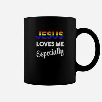 Coming Out Lgbtq Gay Pride Stuff Jesus Loves Me Coffee Mug - Monsterry