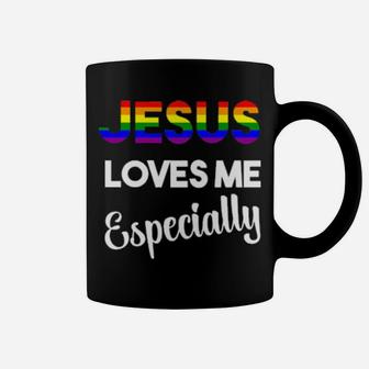 Coming Out Lgbtq Gay Pride Stuff Jesus Loves Me Coffee Mug - Monsterry
