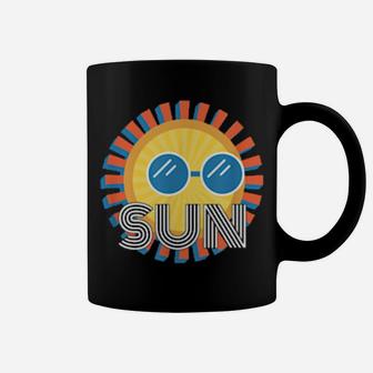 Cool 70S And 80S Sun With Sunglasses Design Coffee Mug - Monsterry