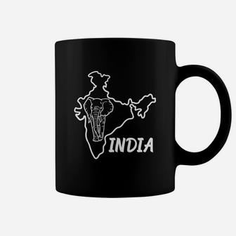 Cool Elephant National Animal On India Country Map Coffee Mug - Thegiftio UK