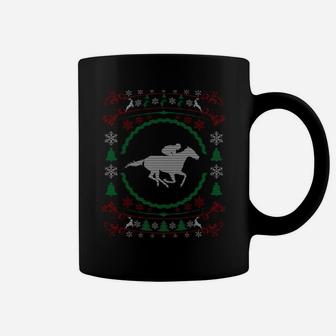 Cool Ugly Christmas Style Race Horse Funny Xmas Sweatshirt Coffee Mug | Crazezy