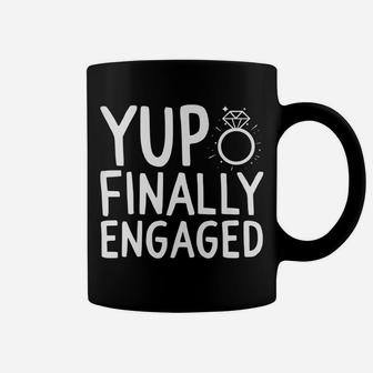 Couple Yup Finally Proposed Engaged Matching Costume Gift Coffee Mug | Crazezy