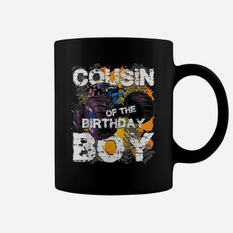 Cousin Of The Birthday Boy Monster Truck Matching Family Coffee Mug | Crazezy UK