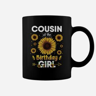 Cousin Of The Birthday Girl Sunflower Party Family Matching Coffee Mug | Crazezy