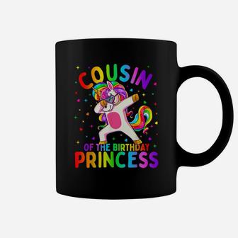 Cousin Of The Birthday Princess Girl Dabbing Unicorn Coffee Mug | Crazezy