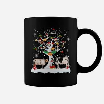 Cow Christmas On Winter Tree Goat Lover Matching Pajamas Sweatshirt Coffee Mug | Crazezy DE