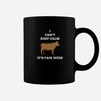 Cow I Cant Keep Calm State Fair Week Bull Coffee Mug - Thegiftio UK