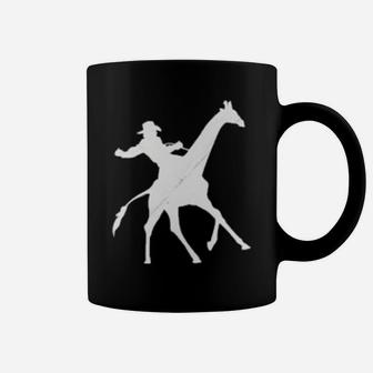 Cowboy Riding A Giraffe Distressed Coffee Mug - Monsterry AU