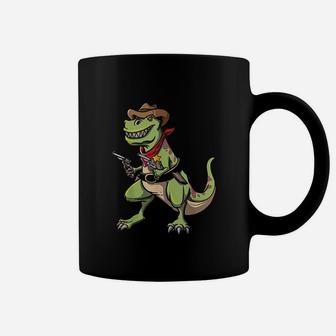 Cowboy T Rex Dinosaur Coffee Mug | Crazezy