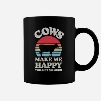 Cows Make Me Happy Funny Cow Lover Farmer Farm Animal Retro Coffee Mug | Crazezy AU