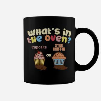 Cupcake Or Stud Muffin Pregnancy Announcement Gender Reveal Coffee Mug | Crazezy