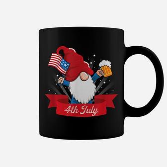 Cute 4Th Of July Gnome With Us Flag And Beer Patriotic Coffee Mug | Crazezy UK