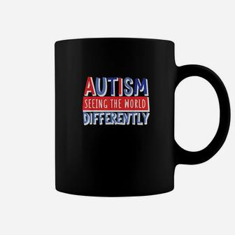 Cute And Colorful Autism Awareness Quote Bluered Coffee Mug - Monsterry