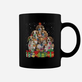 Cute Beagle Dog Christmas Tree Lights Pet Puppy Dad Mom Sweatshirt Coffee Mug | Crazezy AU