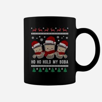 Cute Boba Xmas Hold Bubble Milk Tea Ugly Christmas Sweatshirt Coffee Mug | Crazezy