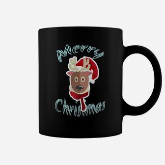 Cute Buffalo Santa Hat Merry Christmas Tee Xmas Funny Moose Coffee Mug | Crazezy
