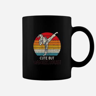 Cute But Dangerous Girl Ponytail Kick Karate Taekwondo Gift Coffee Mug | Crazezy DE