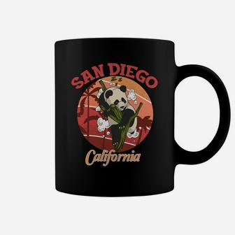 Cute California State San Diego Retro Panda Zoo Coffee Mug | Crazezy