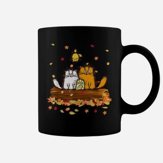 Cute Cat Autumn Hello Fall Leaves Funny Cat Kitten Lovers Coffee Mug | Crazezy