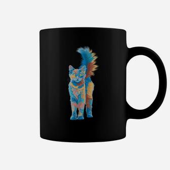 Cute Cat Gift For Kitten Lovers Colorful Art Kitty Adoption Coffee Mug | Crazezy DE
