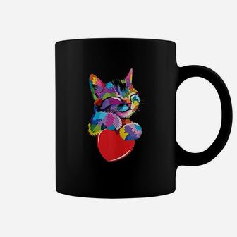 Cute Cat Lovers Colorful Art Coffee Mug | Crazezy