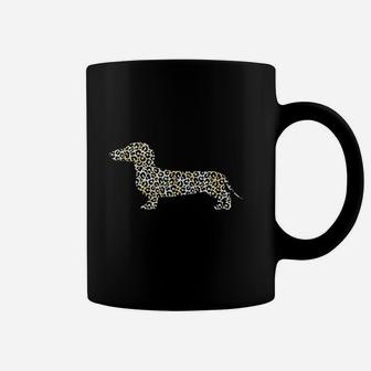 Cute Dachshund Dog In Leopard Print Coffee Mug | Crazezy