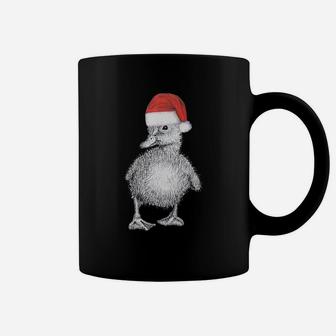 Cute Duckling Wearing Christmas Santa Hat Coffee Mug | Crazezy CA