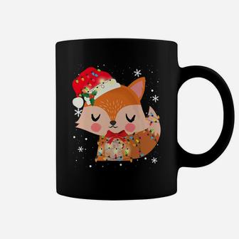 Cute Fox Christmas Light Xmas Mom Dad Gifts Coffee Mug | Crazezy