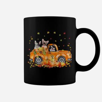 Cute French Bulldog Riding Truck Pumpkin Autumn Leaves Fall Coffee Mug | Crazezy AU