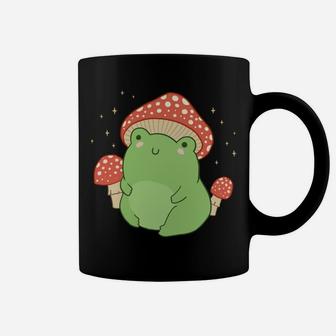 Cute Frog Mushroom Hat - Cottagecore Aesthetic Coffee Mug | Crazezy