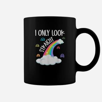 Cute Gay Pride Stuff Lgbtq Rainbow I Just Look Straight Coffee Mug - Monsterry CA