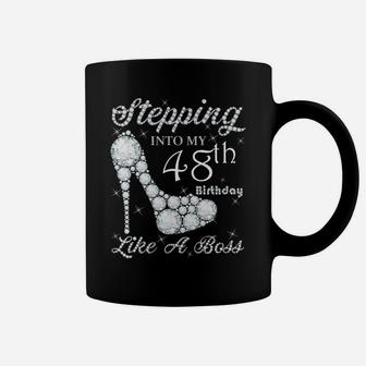 Cute Gift,Queens, Stepping Into My 48Th Birthday Like A Boss Coffee Mug | Crazezy UK