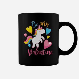 Cute Girls Valentines Unicorn Be My Valentine Coffee Mug - Thegiftio UK