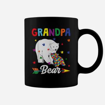 Cute Grandpa Bear Autism Awareness Month Family Coffee Mug - Monsterry DE