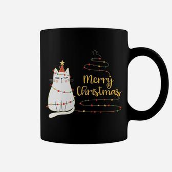 Cute Holiday Cat Tree "Merry Christmas" Cat Lovers Coffee Mug | Crazezy