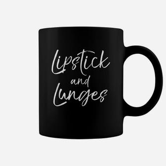 Cute Leg Day Workout Quote For Women Lipstick And Lunges Coffee Mug - Thegiftio UK