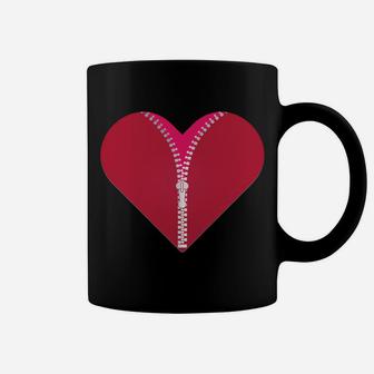 Cute Love Red Heart Zipper Valentines Day Bff Gift Coffee Mug - Thegiftio UK